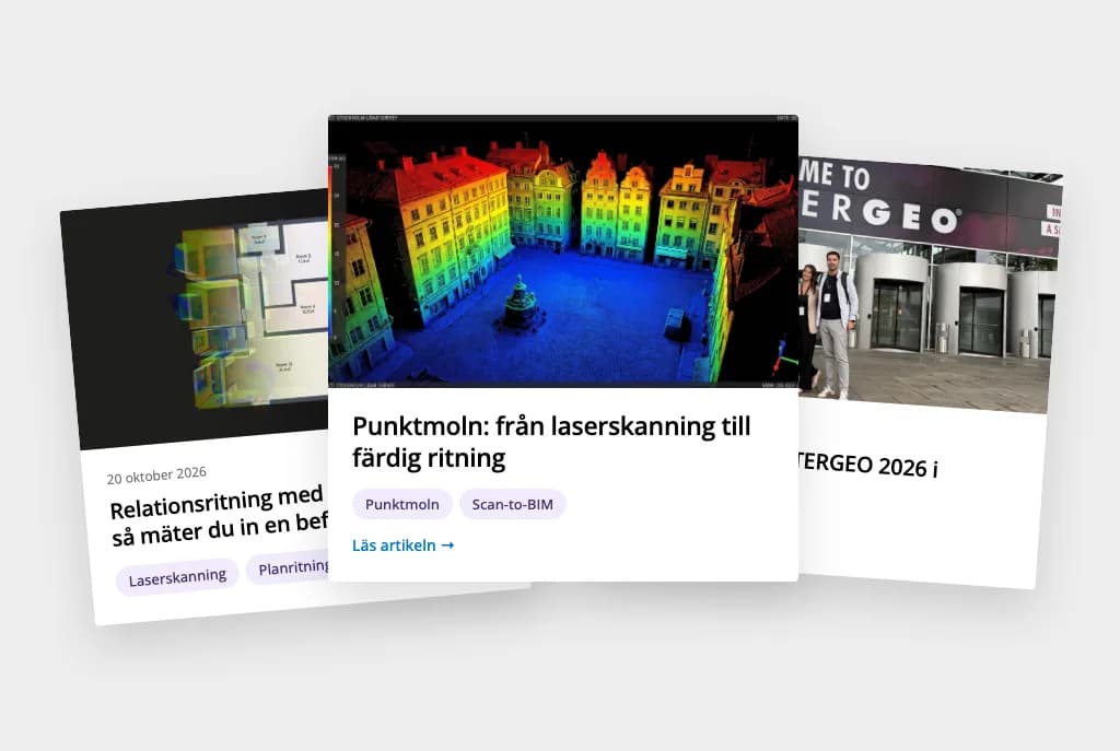 Bloggartiklar om punktmoln, relationsritningar och INTERGEO 2026