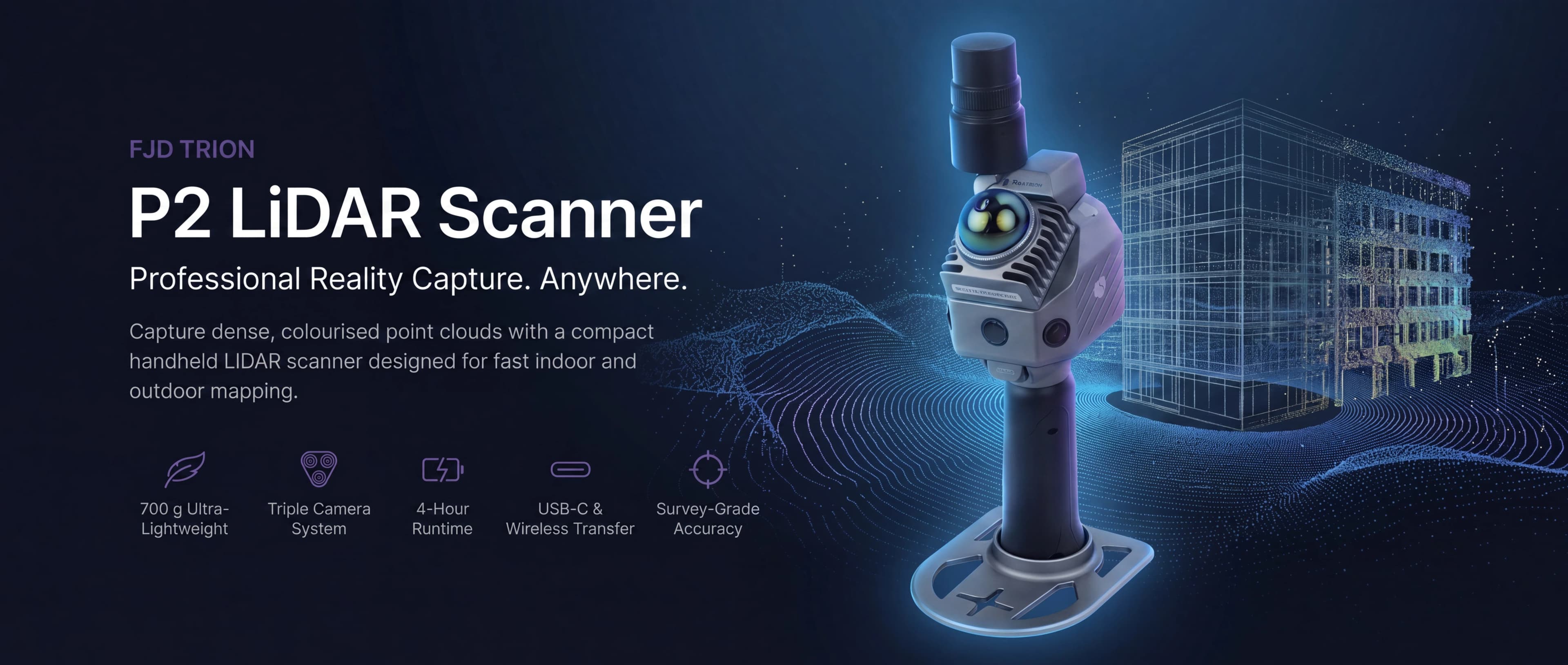 FJD Trion P2 LiDAR — Go-anywhere scanning.